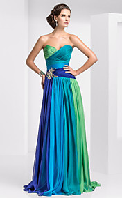 Sheath/Colum Sweetheart Floor-length Chiffon Evening Dress