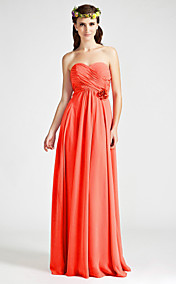 Sheath/ Column Sweetheart Floor-length Chiffon Bridesmaid Dress