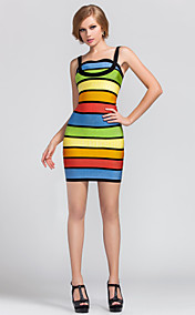 Sheath/Column Straps Short/Mini Rayon Nice Bandage Dress