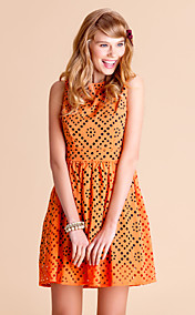 TS Hollow Decor Sleeveless Swing Dress