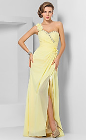 Sheath/Column One Shoulder Floor-length Chiffon Evening/Prom Dress 