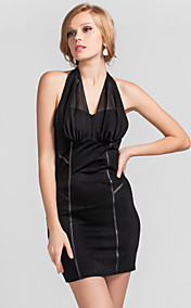 Sheath/Column Halter Short/Mini Knitwear Cocktail Dress