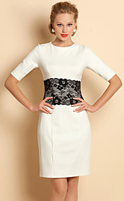 TS Lace Waist Decor Jersey Sheath Dress