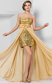 Sheath/Column Sweetheart Floor-length Chiffon And Sequined Evening Dress 