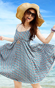 Women's Sleeveless Print Beach Dress
