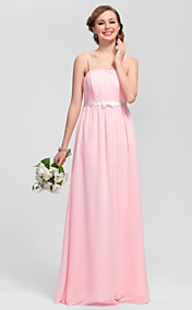 Sheath/Column Spaghetti Straps Floor-length Satin Bridesmaid Dress