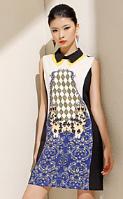TS Contrast Color Print Sleeveless Dress