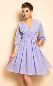 TS VINTAGE Backless Puff Sleeve Swing Dress