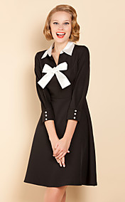 TS Black And White Bow Swing Dress