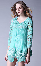 TS Lace Round Neck Zip Dress