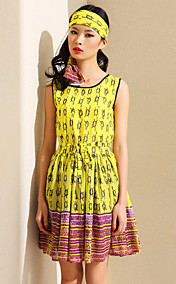 TS Print Sleeveless Skater Dress