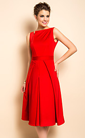 TS Pleats Slim Waist Skater Dress