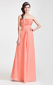 Sheath/Column Strapless Floor-length Chiffon Bridesmaid Dress 