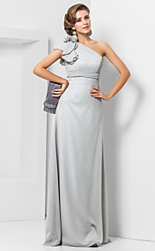  Sheath/Column One Shoulder Floor-length Chiffon Evening Dress
