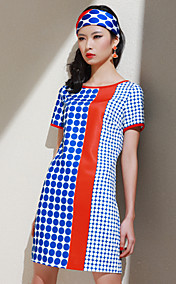 TS Polka Dots Contrast Color Dress