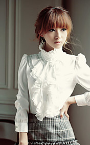 Women's Stand Collar Ruffle Shirt