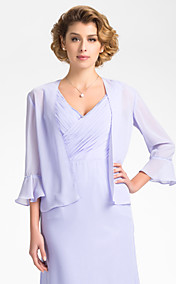 3/4 Bell Sleeve Chiffon Evening/Wedding Wrap/Jacket (More Colors)