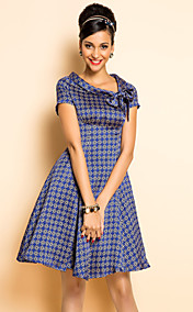 TS VINTAGE Print Bow Tie Dress
