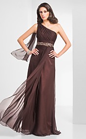 Sheath/Column One Shoulder Floor-length Chiffon Evening/Prom Dress 