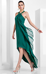 A-line Halter Asymmetrical Chiffon Evening Dress 