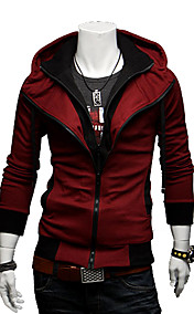 Men's Contrast Color Hoodie Thin Coat