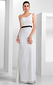 Sheath/Column One Shoulder Floor-length Chiffon Evening Dress 