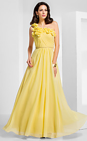 Sheath/Column One Shoulder Floor-length Chiffon Evening/Prom Dress 