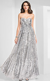 Sheath/Column Sweetheart Floor-length Sequined Evening Dress 