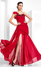  Trumpet/Mermaid One Shoulder Floor-length Chiffon Evening Dress