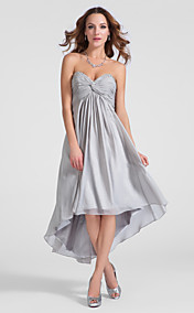 A-line Sweetheart Asymmetrical Chiffon Cocktail Dress 