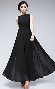 Women's Chiffon Pleated Maxi Dress
