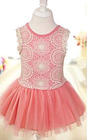 Pretty Sleeveless Cotton/Tulle Wedding/Evening Flower Girl Dress