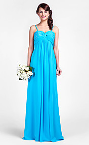  Sheath/Column Sweetheart Floor-length Chiffon Bridesmaid Dress