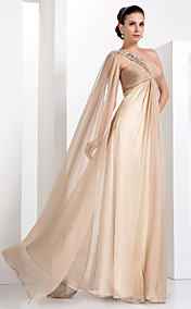  Sheath/Column One Shoulder Floor-length Chiffon Evening Dress