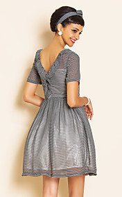 TS VINTAGE Stripes Swing Chiffon Dress