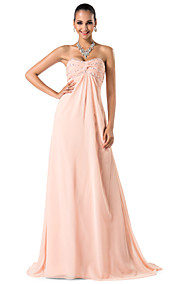  Sheath/Column Sweetheart/Spaghetti Straps Sweep/Brush Train Chiffon Evening/Prom Dress
