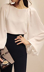 Women's Chiffon Bateau Long Cape Sleeve Shirt