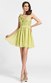 A-line One Shoulder Short/Mini Chiffon Cocktail Dress