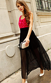 Women's 3D Flowers Splicing Maxi Dress