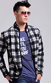 Men's Black-white Check Coat