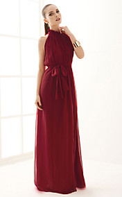 Women's Belted Pleated Maxi Dress