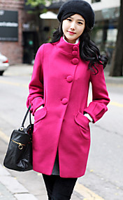 Women's Sweat Stand Collar Single Button Coat