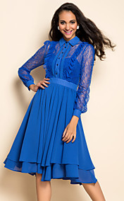 TS VINTAGE Lace Chiffon Midi Dress