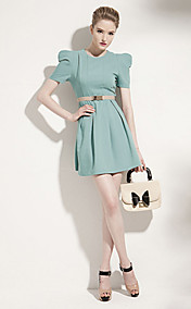 Women's Solid Pleated Dress