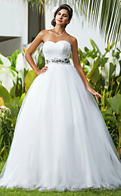  Ball Gown Sweetheart Floor-length Tulle Wedding Dress