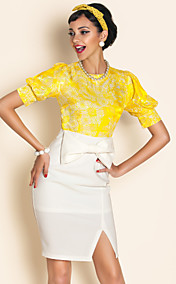 TS Contrast Color Jacquard Dress