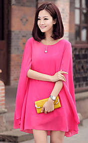 Women's Chiffon Solid Color Cape Sleeve Blouse