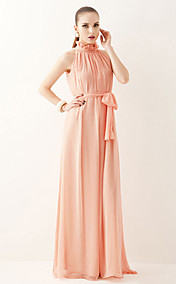 Women's Belted Pleated Maxi Dress