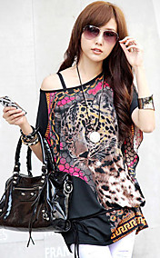 Women's Leopard Print Cape Sleeve Blouse