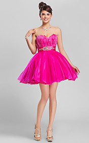 Ball Gown Sweetheart Short/Mini Matte Satin Cocktail Dresses